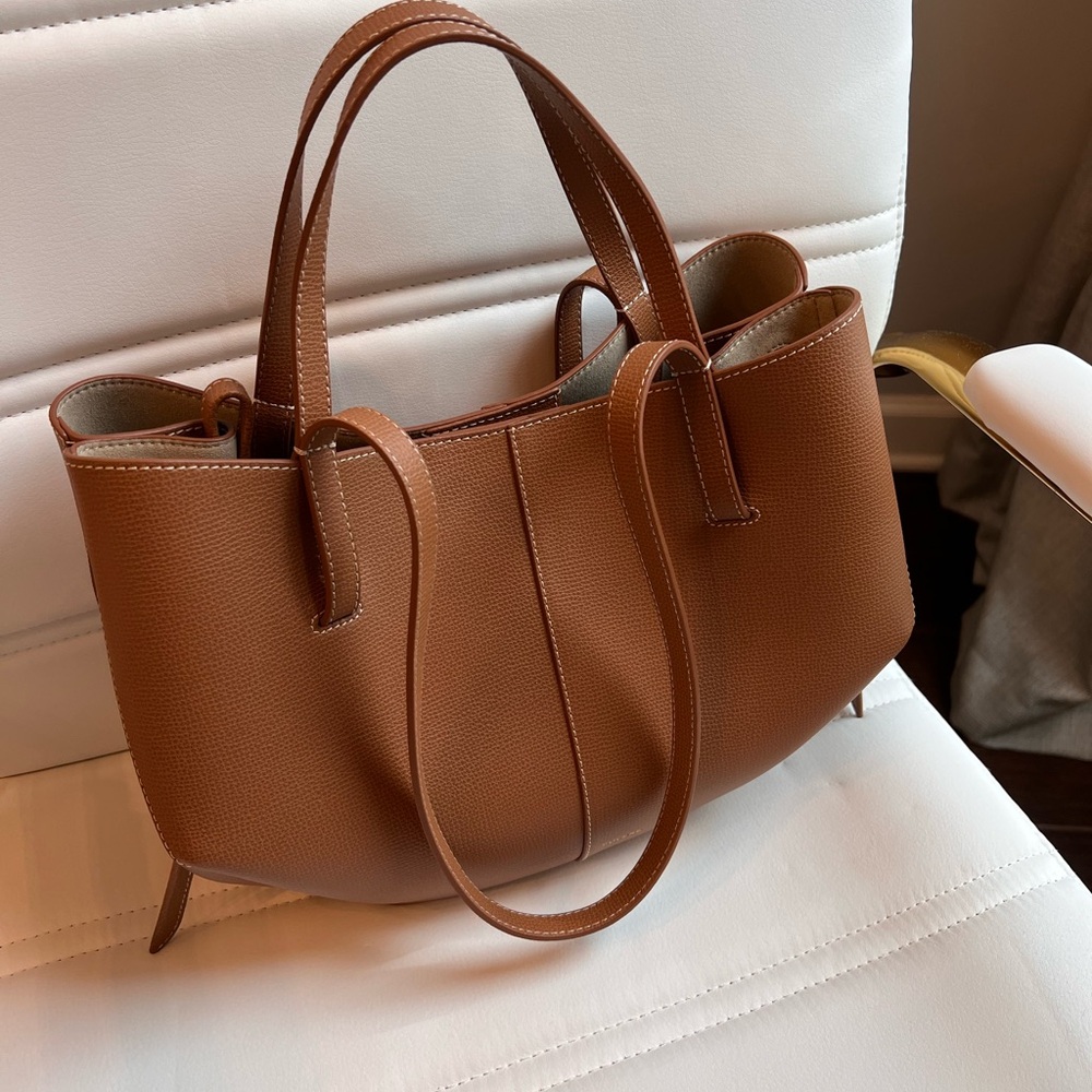 Polène Cyme Mini Camel Brown Leather Bag